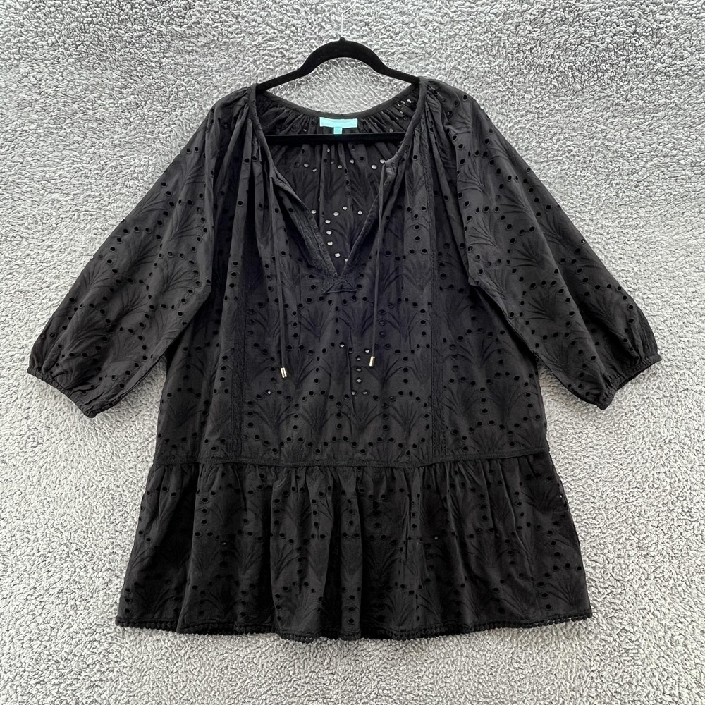 Melissa Odabash Black Eyelet Tunic Dress